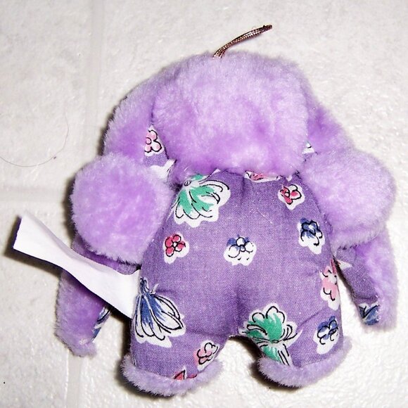 Vintage 90s Hartin International Tiny Purple Bunny Rabbit Plush Ornament - Picture 2 of 2
